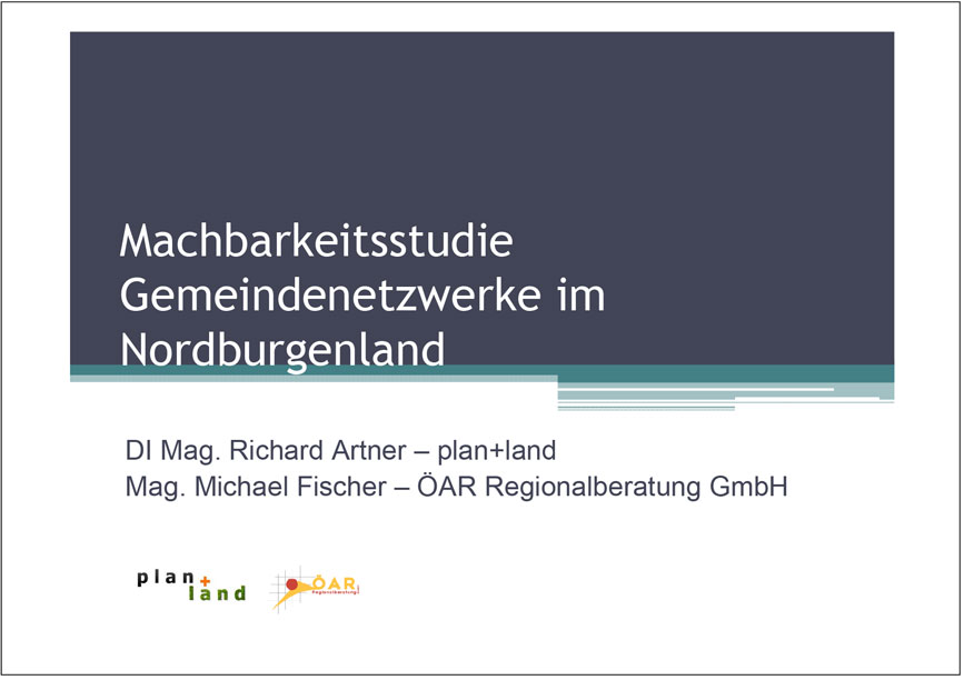 Machbarkeitsstudie Kleinregionen / Gemeindekooperationen im Nordburgenland